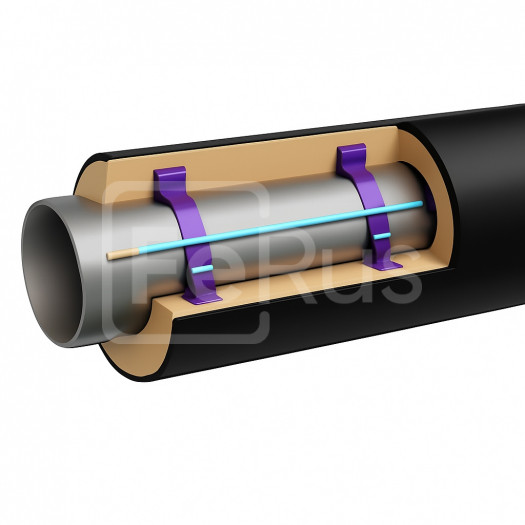 Труба ППУ полиэтиленовая оболочка 108х4 мм Ст09Г2С ГОСТ 8732-78 с греющим кабелем